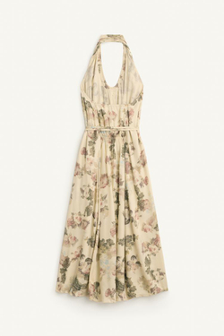 ZARA ПЛАТЬЕ МИДИ ИЗ ВИСКОЗЫ, С ПРИНТОМ