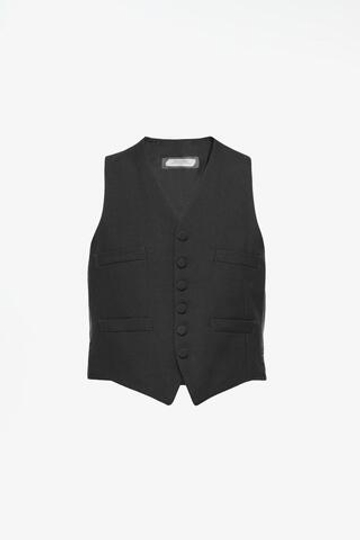 ZARA X JOHN GALLIANO ПРИТАЛЕННЫЙ ЖИЛЕТ, ЧЕРНЫЙ