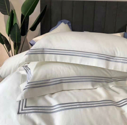 ZEPHYR HOME КПБ Двуспалка ЕВРО Египетский хлопок 100s белый с мятой