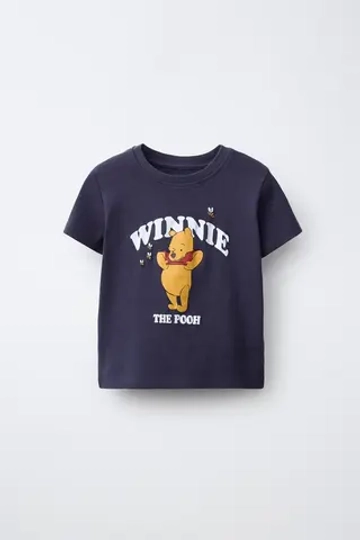 ZARA ФУТБОЛКА С ПРИНТОМ WINNIE THE POOH © T, СИНИЙ