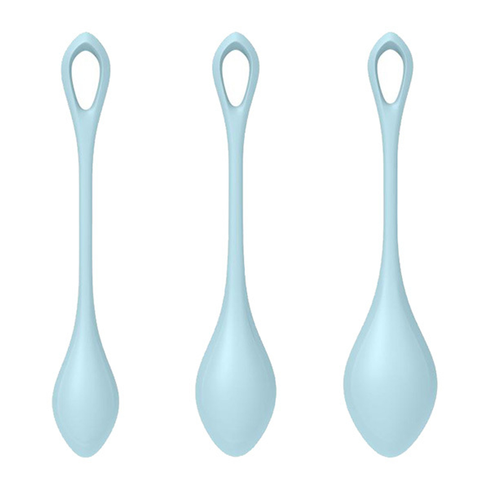 Набор из 3 голубых вагинальных шариков 2см, 2,5см и 3см Satisfyer Yoni Power 2