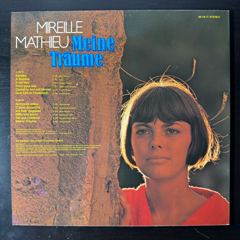Mireille Mathieu ‎– Meine Traume (Германия 1972г.)
