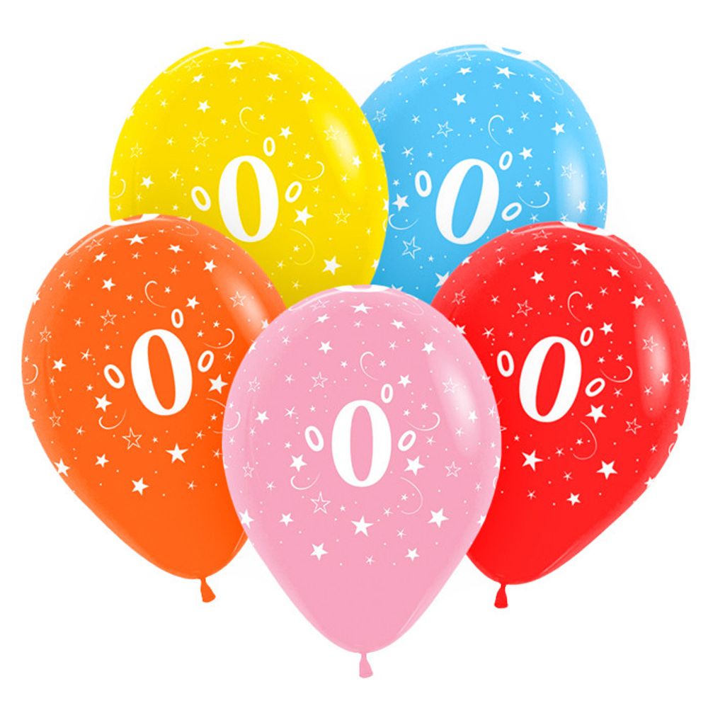 Шар с рисунком Цифра 0 ассорти Шар с рисунком Цифра 0 ассорти