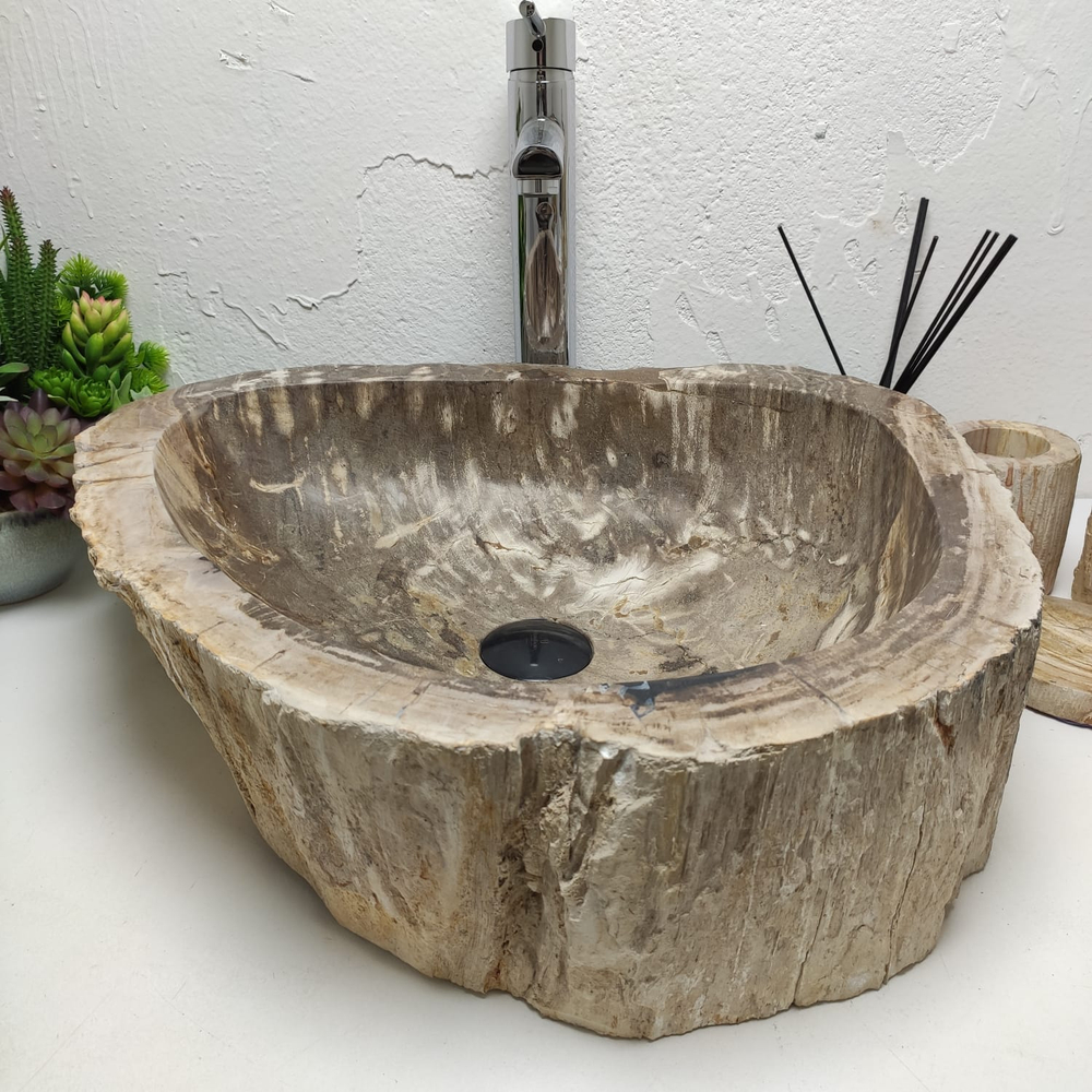 Раковина из окаменелого дерева OD-61297 54x46x15 из натурального камня