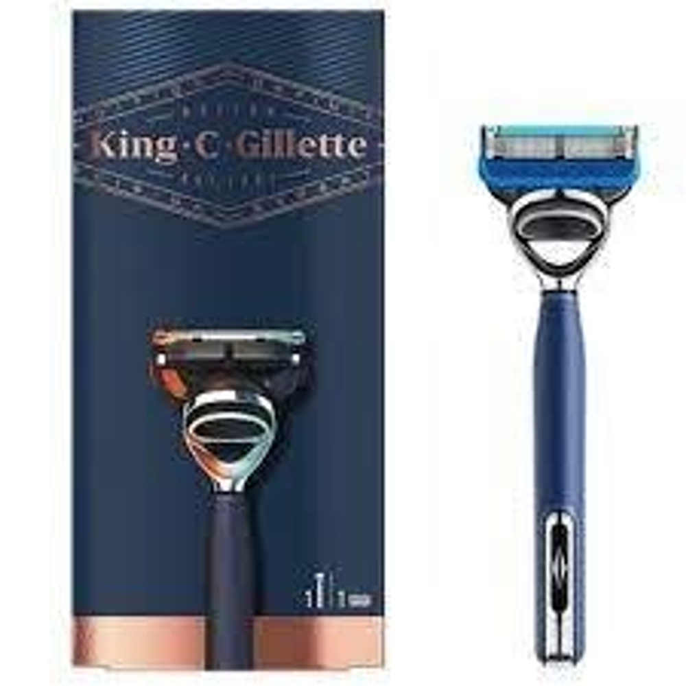 Многоразовый бритвенный станок Gillette King C. Blue Chrom, Германия