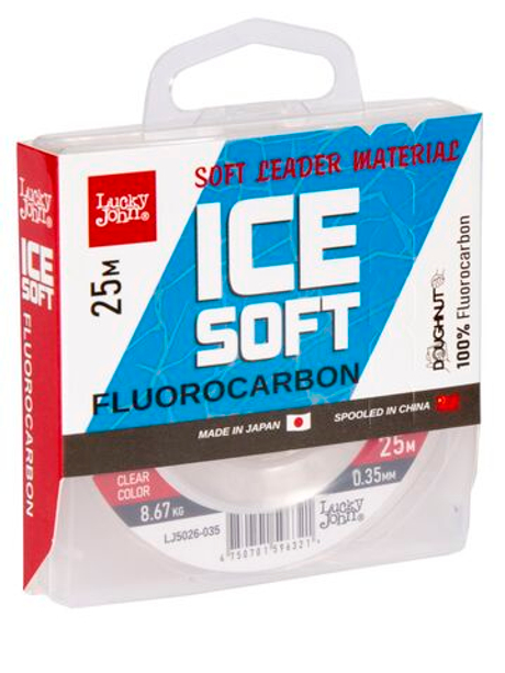 Леска монофильная зимняя Lucky John Ice Soft Fluorocarbon 25 м, 0.35 мм