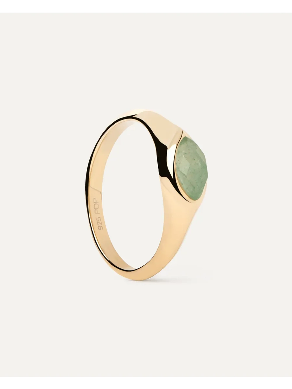 Кольцо женское PDPaola Nomad Green Aventurine серебро 925 пробы покрытое золотом 750 пробы AN01-A47