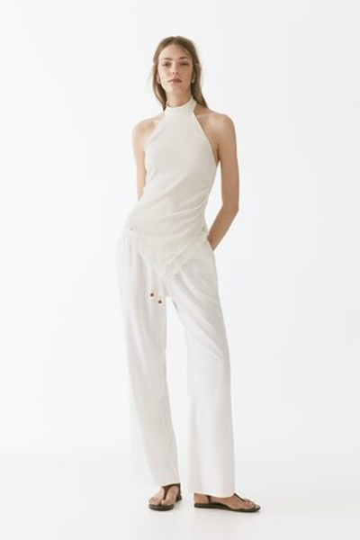 Брюки из льняной смеси со шнурком - H&M