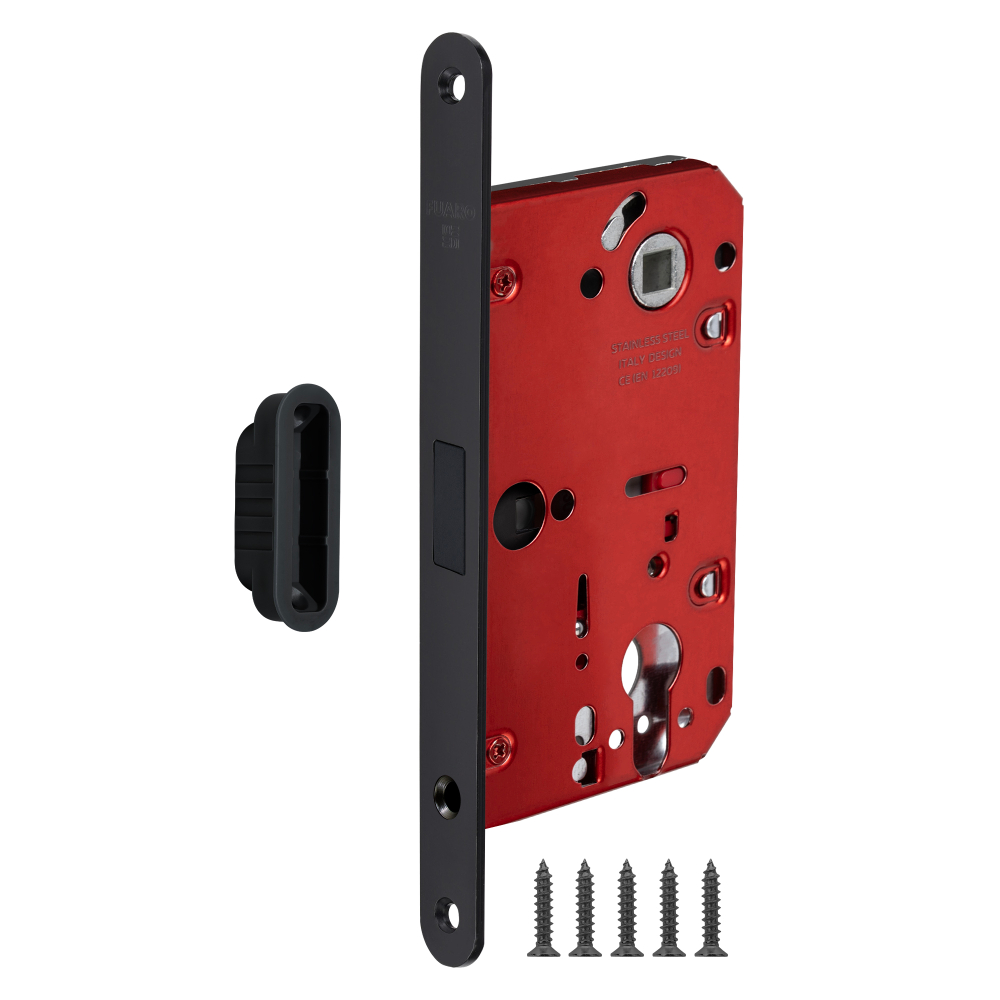Корпус врезного замка MAGNM85C-50/BL INOX BL-24 черный (блистер)