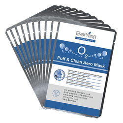 EverYang НАБОР ИЗ 10 АЭРО-МАСОК ДЛЯ ГЛУБОКОГО ОЧИЩЕНИЯ КОЖИ O2 Puff Clean Aero Mask 1 упаковка (10 штук масок)
