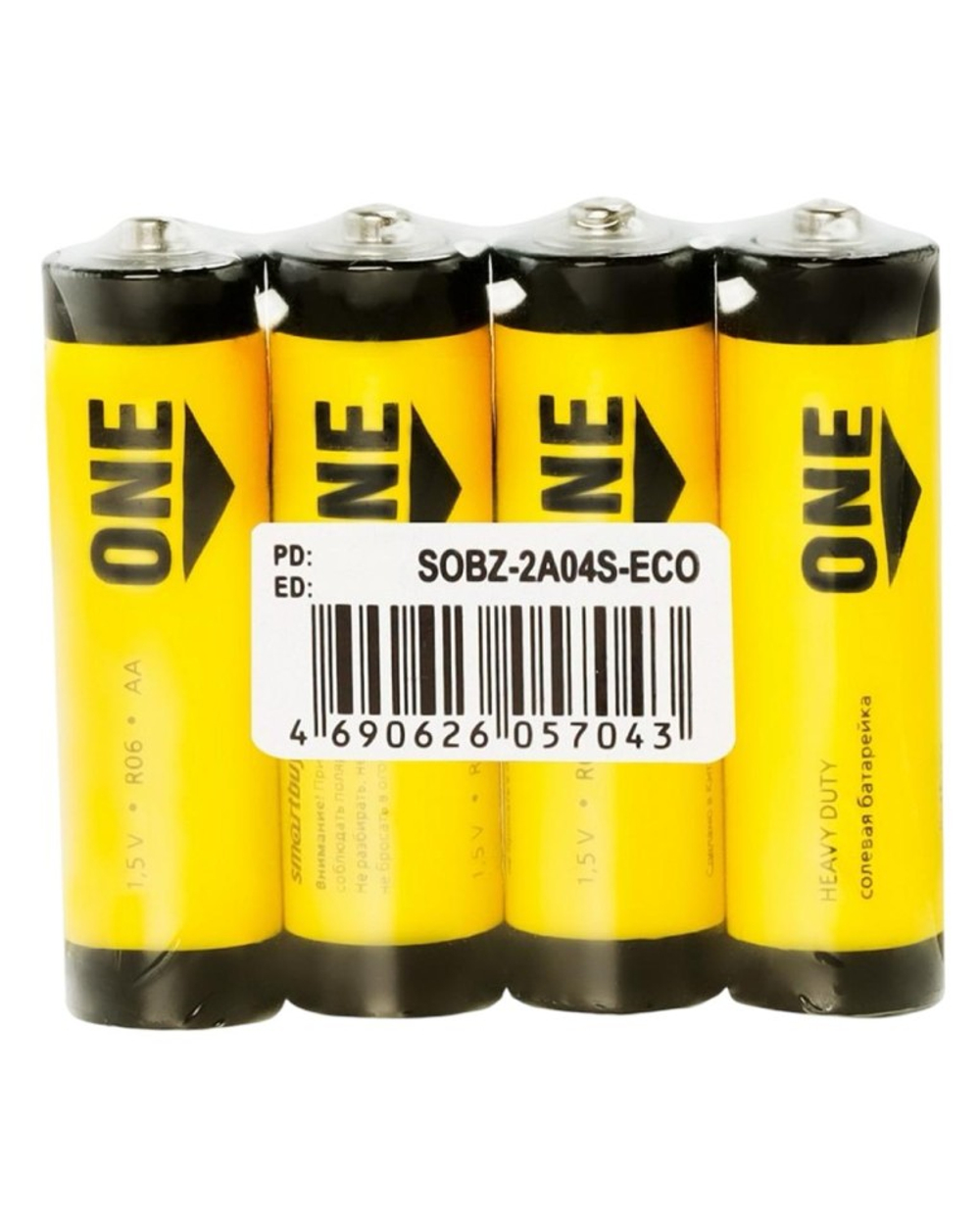 Батарейка солевая Smartbuy ONE R6/4B (60/600) SOBZ-2A04S-Eco