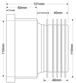 Муфта McALPINE MCALPINE-DC1-GR, серая, пластик