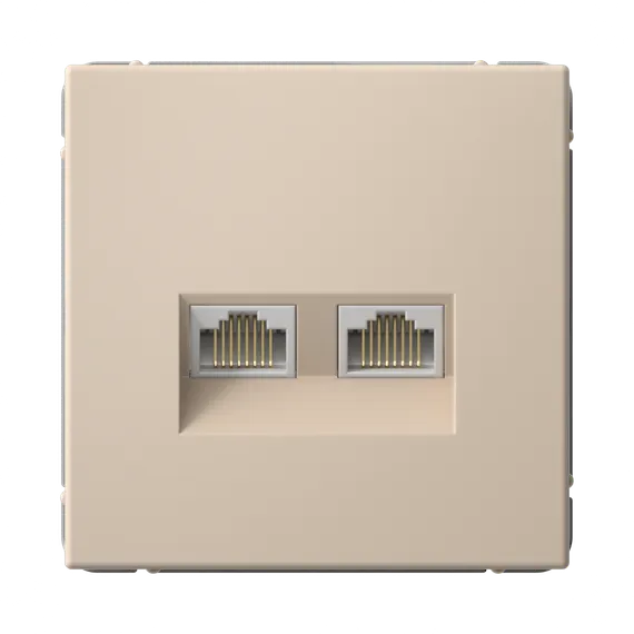 Розетка компьютерная RJ45 + RJ45, Cat 5e Systeme Electric ArtGallery Песочный GAL001285