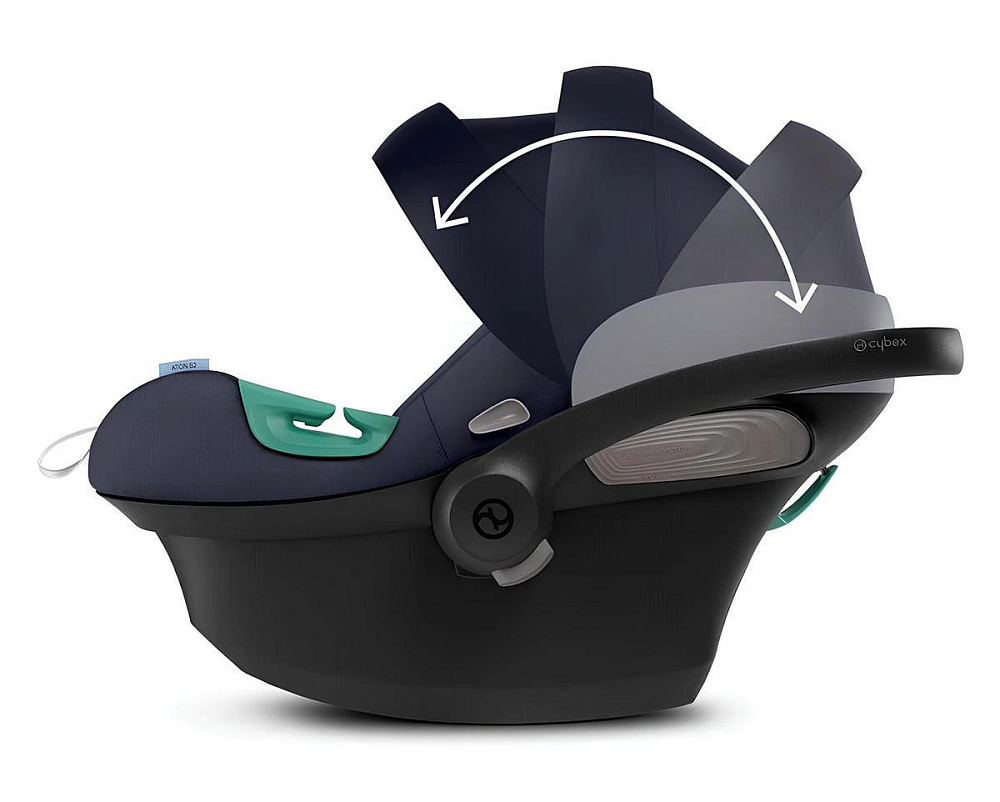 Коляска 3 в 1 Cybex Priam IV Matt Black complete и автокресло Aton S2 i-Size Ocean Blue Off White