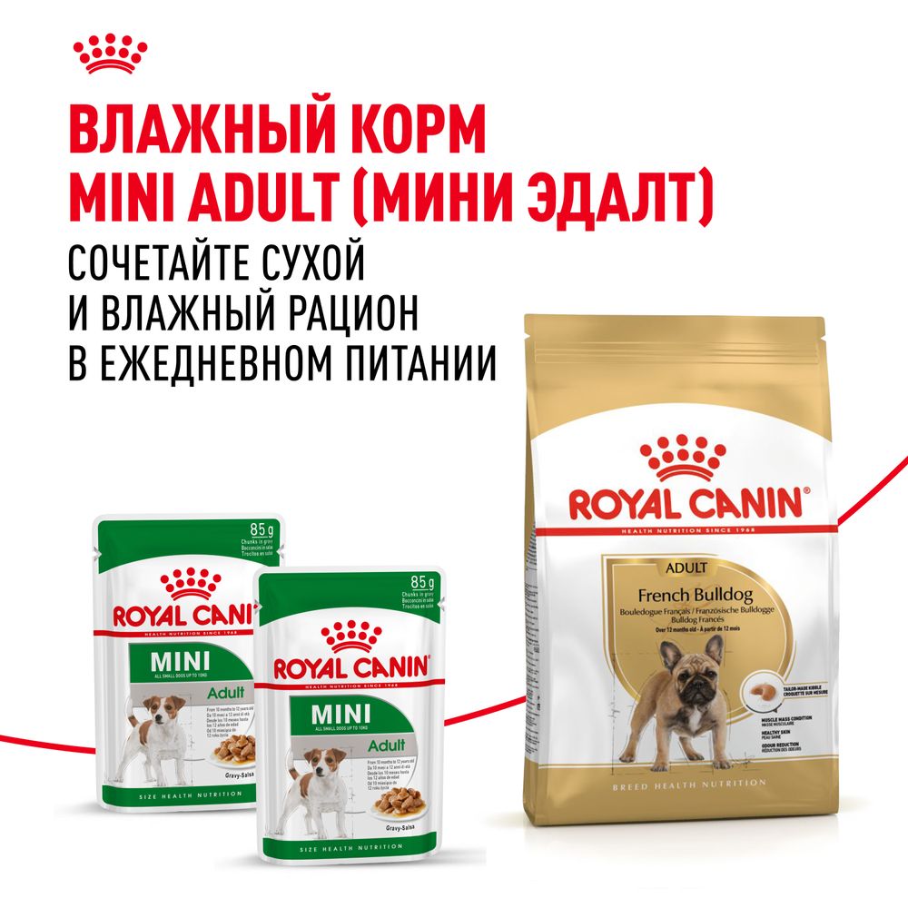 Сухой корм Royal Canin French Bulldog Adult для взрослых собак породы Французский Бульдог от 12 месяцев