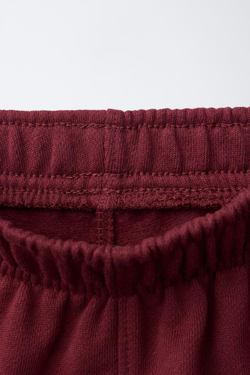 ZARA БРЮКИ BARREL VARSITY, БОРДОВЫЙ