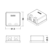 Корпус розетки для 2 вставок Keystone Hyperline SBB3-2-WH