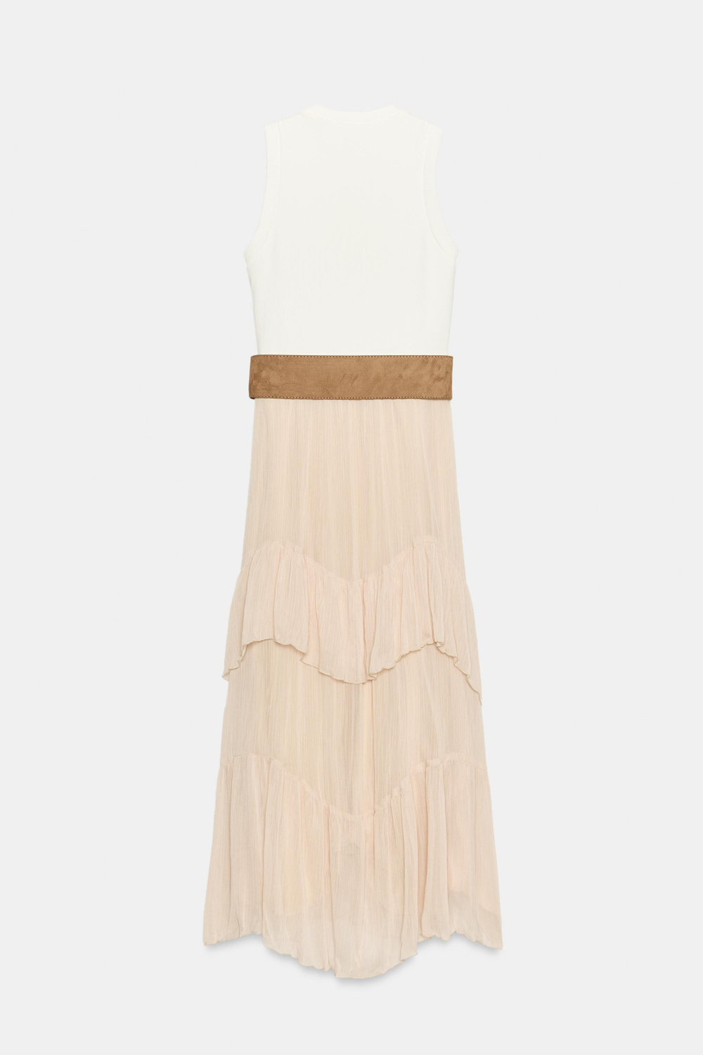 КОМБИНИРОВАННОЕ ПЛАТЬЕ МИДИ С РЕМНЕМ — ZARA