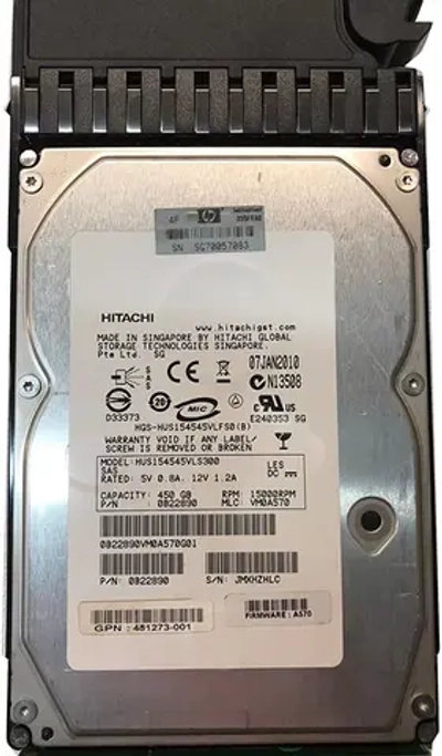 Жесткий диск HP STORAGEWORKS MSA2 450GB 3G 15K RPM 3.5" DUAL-PORT SAS 481273-001