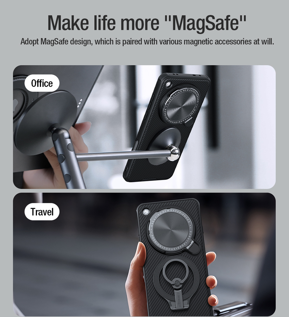 Чехол c поддержкой MagSafe от Nillkin на OPPO Find X8 Ultra с металлической откидной крышкой, серия CamShield Prop Magnetic Case