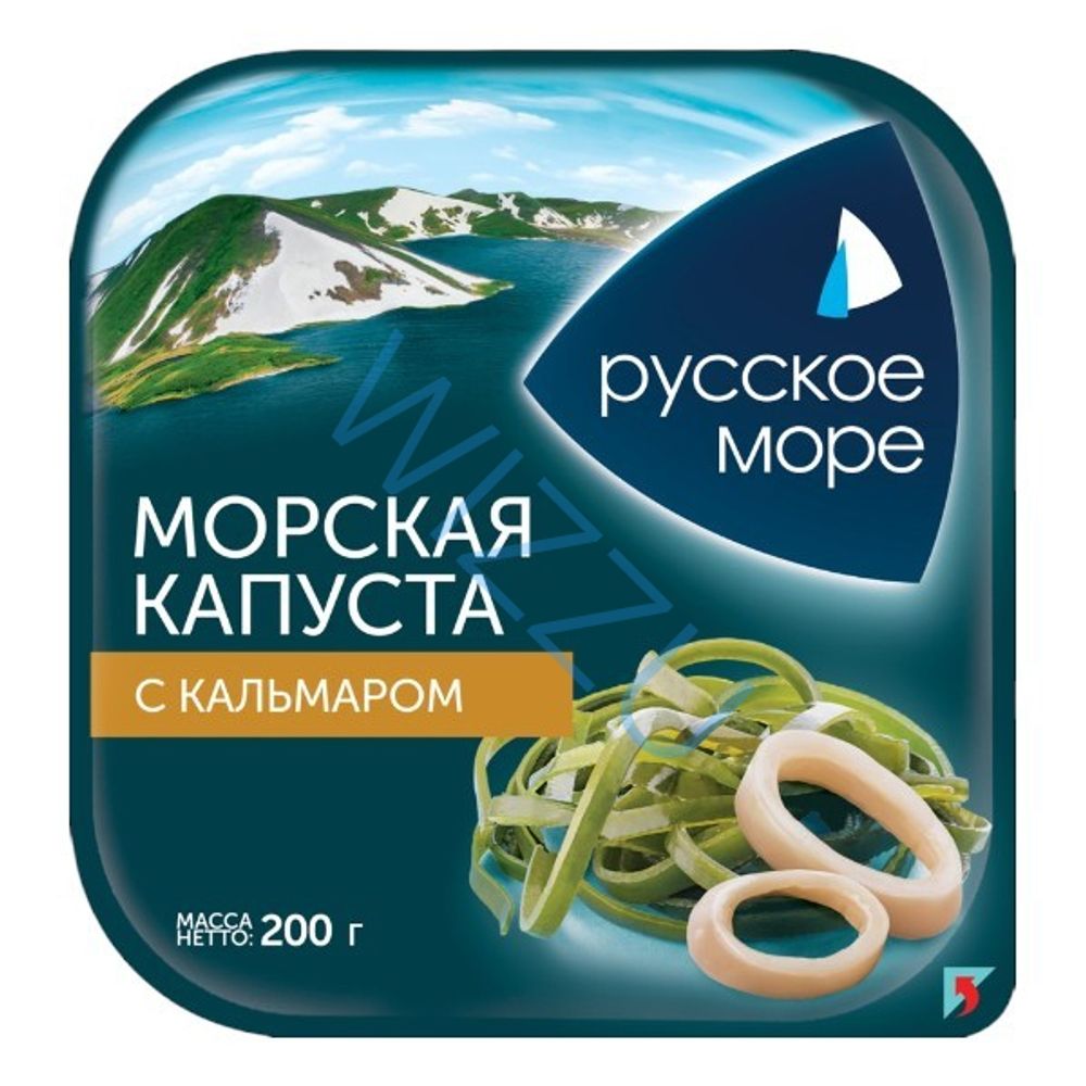 Морская капуста Русское Море по-корейски с кусочками кальмара 200гр