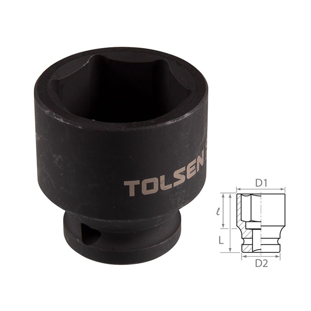TOLSEN (TT18230) Головка торцевая ударная шестигранная 1/2", 30 мм TOLSEN (TT18230) Головка торцевая ударная шестигранная 1/2", 30 мм
