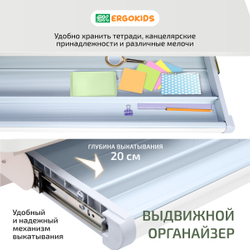 Письменный стол для школьников Ergokids Bravo Max Plus