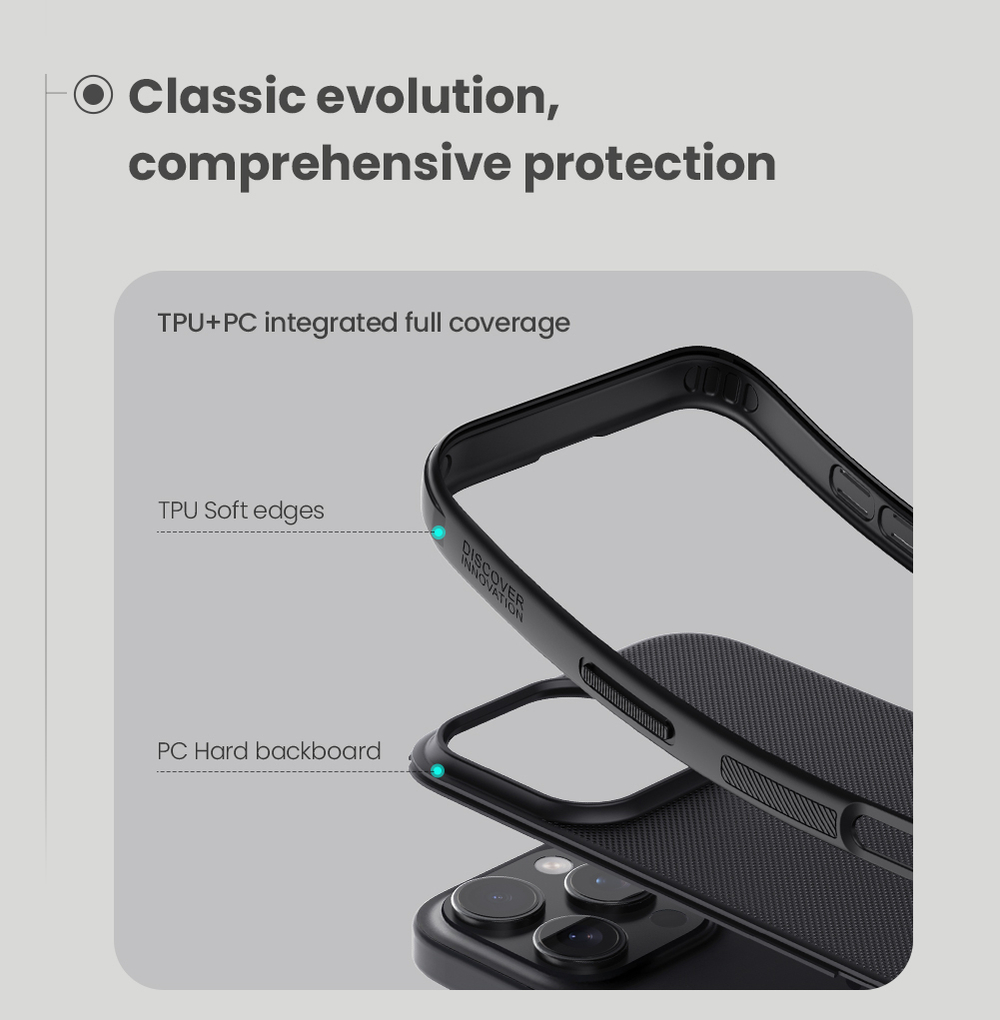 Усиленный двухкомпонентный чехол от Nillkin для iPhone 16 Pro Max, серия Super Frosted Shield Pro