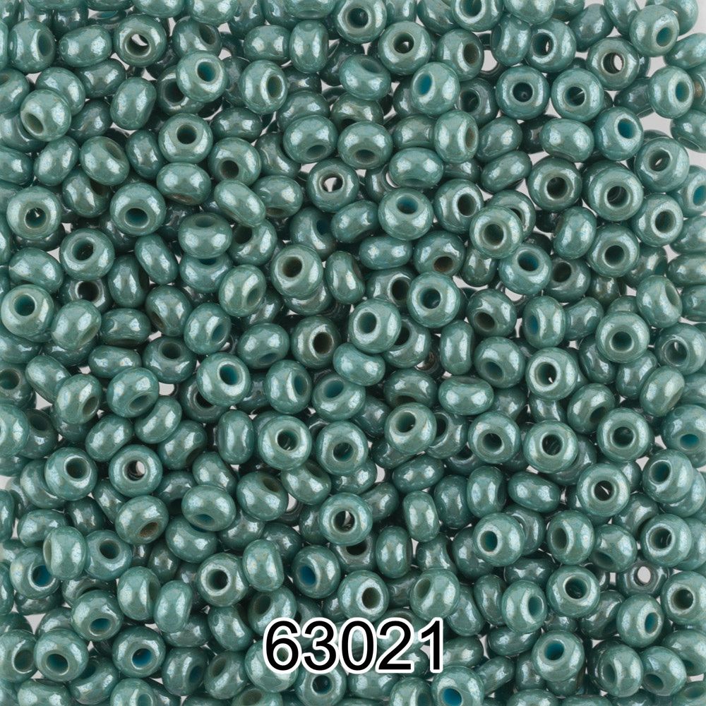 Бисер Preciosa 10/0 (2.3 мм), 500 г, 63021 (Ф463) серо-зеленый