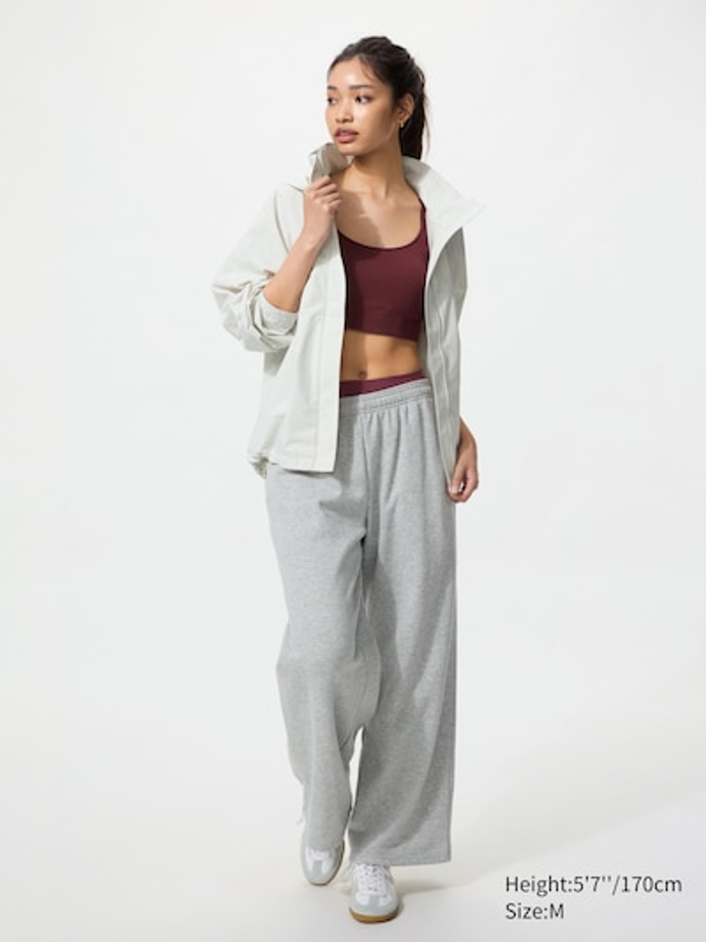 UNIQLO Ветровка с высоким воротником, кремовый