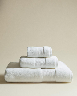 ZARA HOME МЯГКОЕ БАННОЕ ПОЛОТЕНЦЕ, БЕЛЫЙ