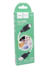 Кабель USB - MicroUSB HOCO X90 (белый) силиконовый 1м