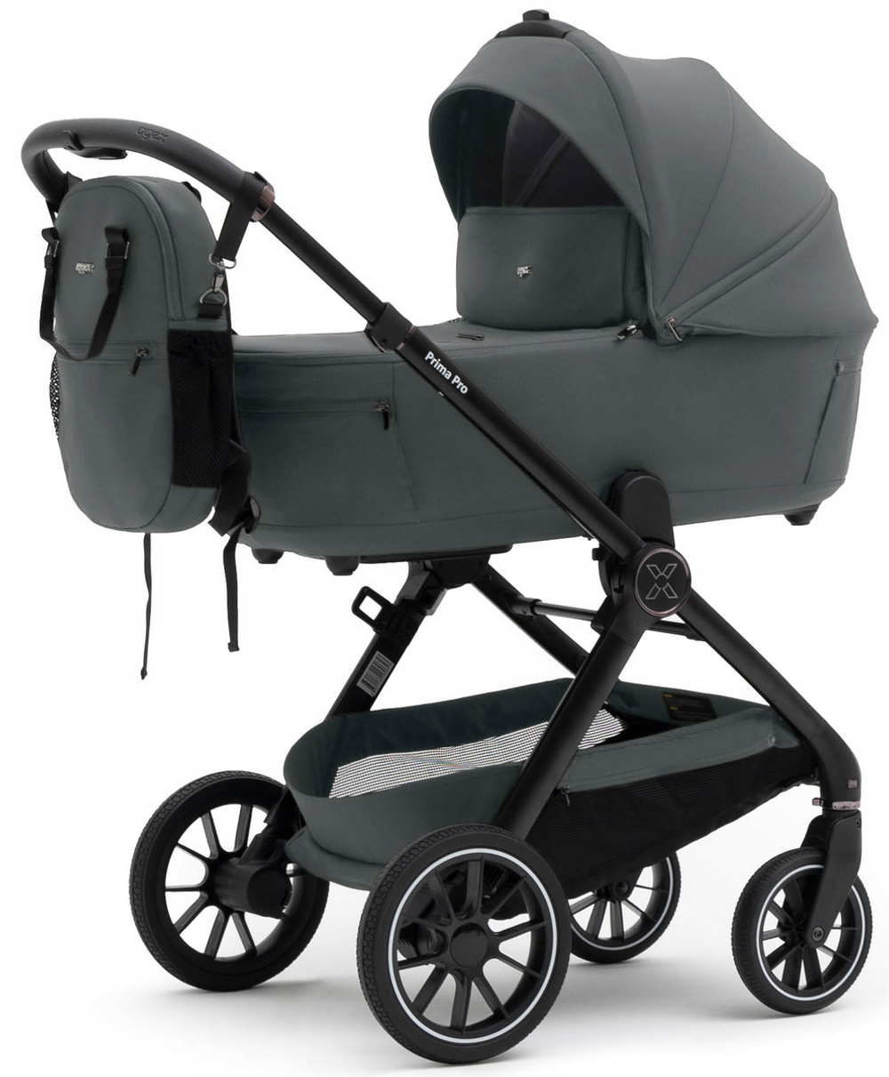 Коляска Agex Prima Pro 3 в 1 с автокреслом i-Safe S Black APP633 Grey (Серый)