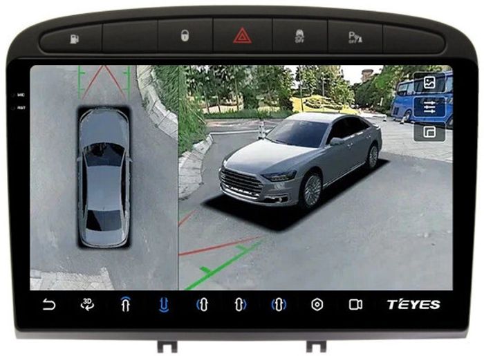 Магнитола для Peugeot 308 2007-2014, 408 2012-2022 - Teyes CC3-2K-360 на Android 10, Быстрая, 2K QLED, CarPlay, 4G SIM-слот, 4 камеры в комплекте