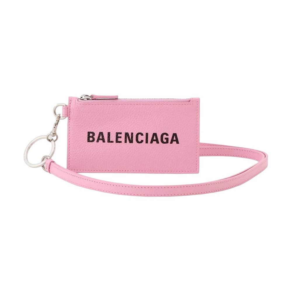 Balenciaga Cash Key Ring Cow Leather Card Holder Card Holder Women"s Pink