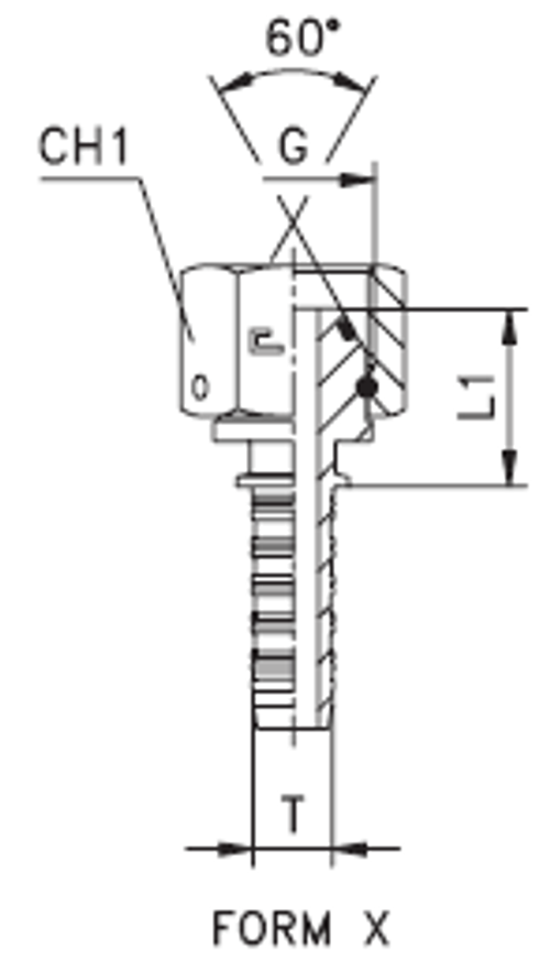 Фитинг DN 38 BSP (Г) 2 (штифтованая гайка) (o-ring)