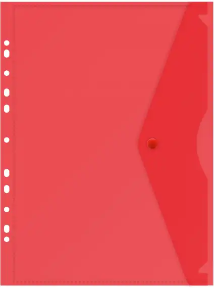 Конверт на кнопке Бюрократ -PK880 A4 с перфорац. по длинной стороне пластик 0.18мм ассорти