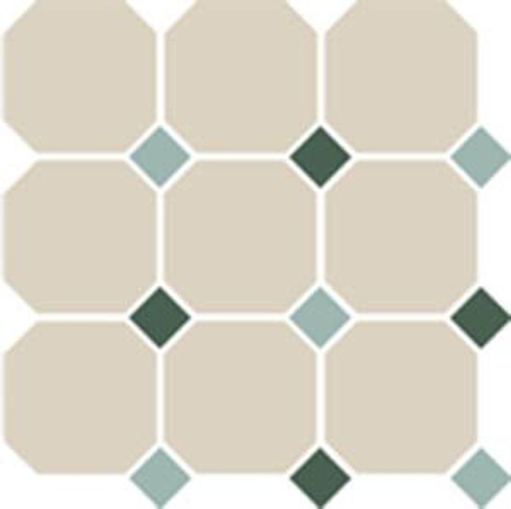 Керамогранит 4416 OCT13+18-A White OCTAGON 16/Turquoise 13 + Green 18 Dots