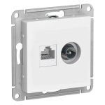 ATLASDESIGN РОЗЕТКА двойная ТВ + компьютерная RJ45 кат. 5e, механизм, БЕЛЫЙ