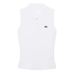 Женское теннисное поло Lacoste Sleeveless Stretch Dual Fabric Tennis - white