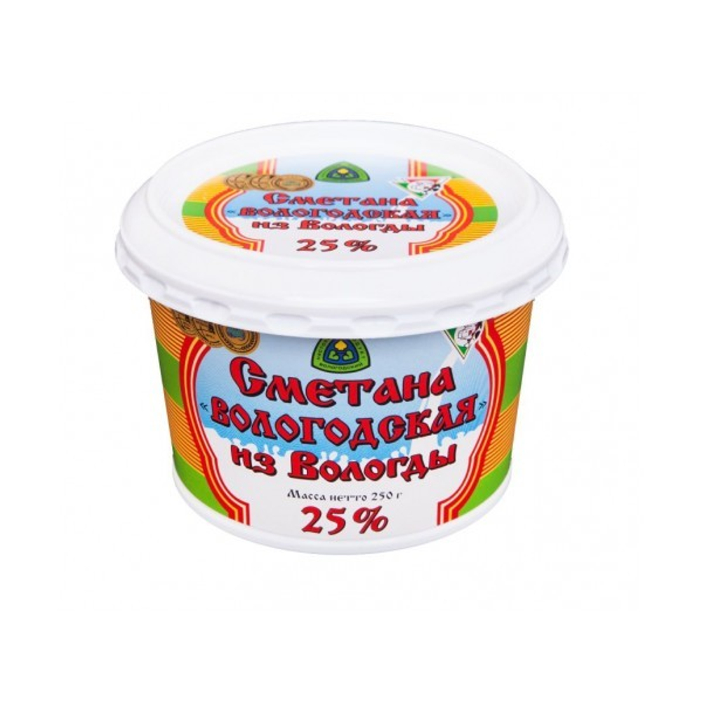 Сметана "Вологодская" из Вологды 25%, 250 г