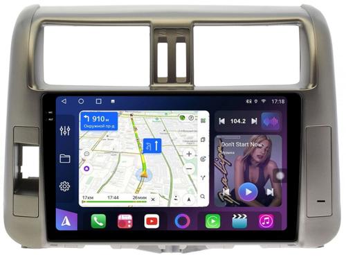 Магнитола для Toyota Land Cruiser Prado 150 2009-2013 (рамка бронза) - FarCar BM065M-2K монитор 9.5" 2K QLED на Android 14, Быстрая, CarPlay, 4G SIM-слот