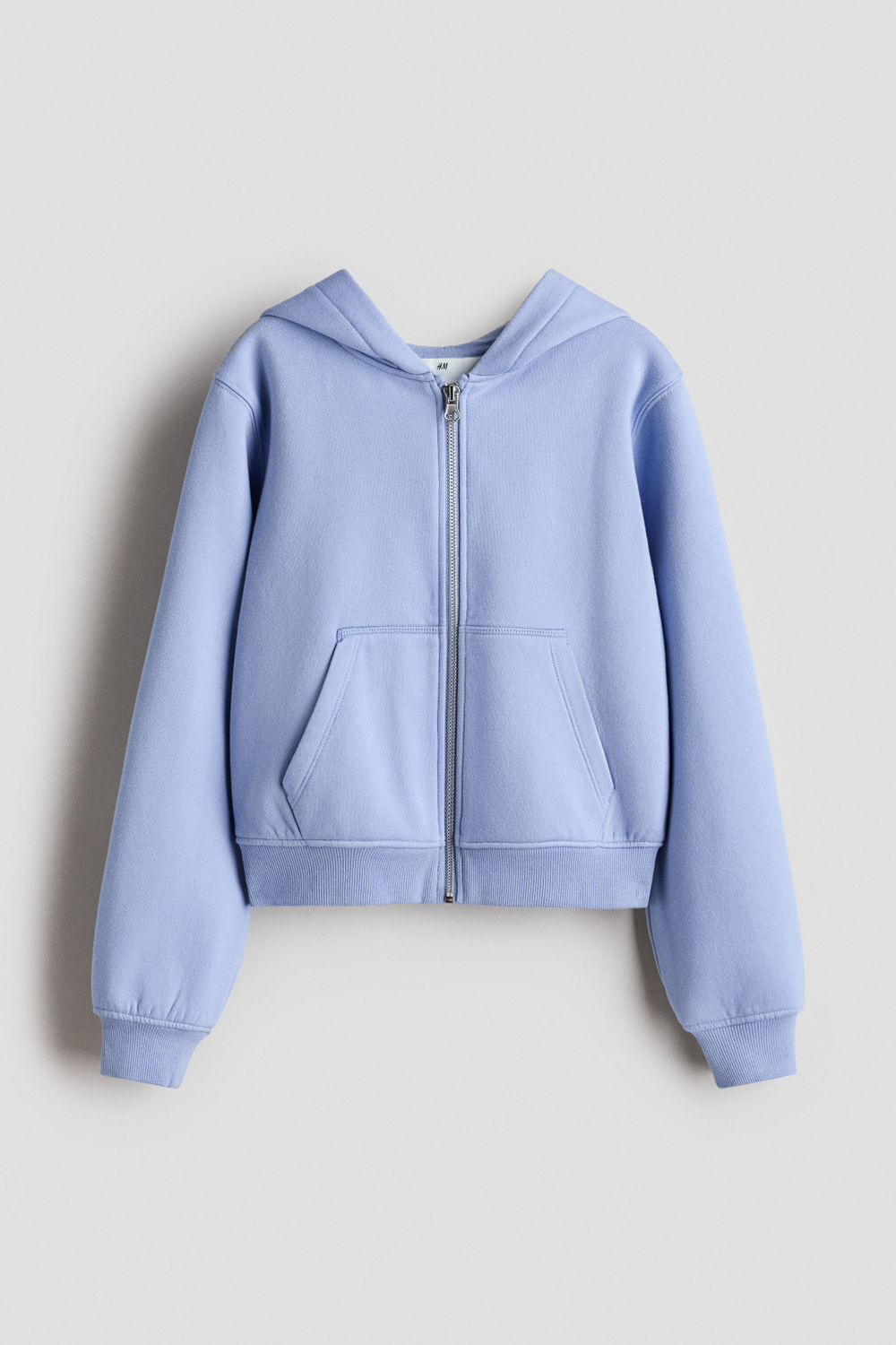 H&M Толстовка с капюшоном и застежкой-молнией, светло-голубой