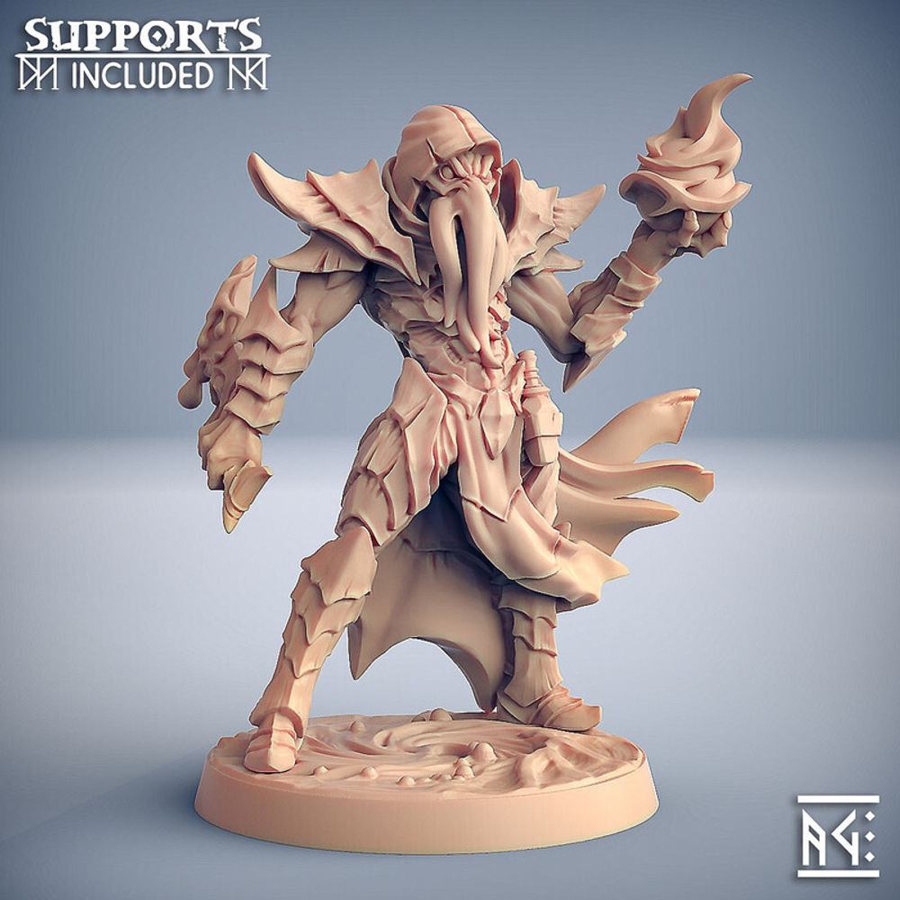 Иллитид mind flayer Illithid Свежеватель разума Маг Волшебник Колдун Чародей миниатюра для dnd, днд, pathfinder, фентези, Настольная игра, НРИ, Варгейм, РПГ