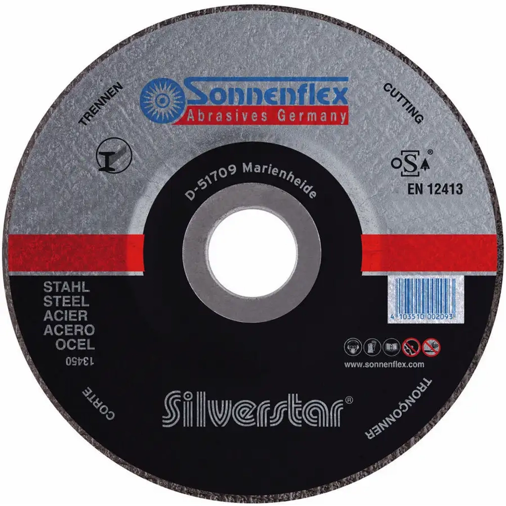 Отрезной диск по металлу Silverstar 230x2,5x22,23 AS40 Sonnenflex 00253