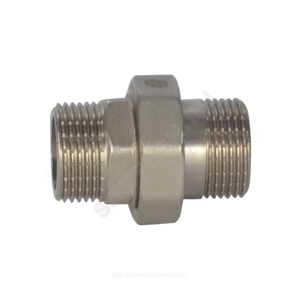 Соединитель латунь никель американка Ду 20 (3/4") прямой НР/НР SantechSystems