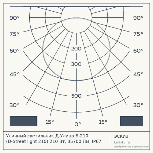 Уличный светильник Д-Улица Б-210 (D-Street light 210) 210 Вт, 35700 Лм, IP67