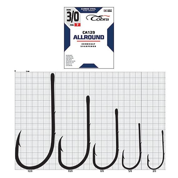 Крючки Cobra ALLROUND CA129  №3/0, 7 шт.