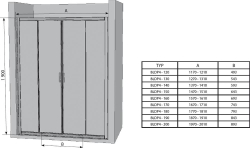 Душевая дверь Ravak Blix BLDP4 - 120 блестящий + транспарент 0YVG0C00Z1