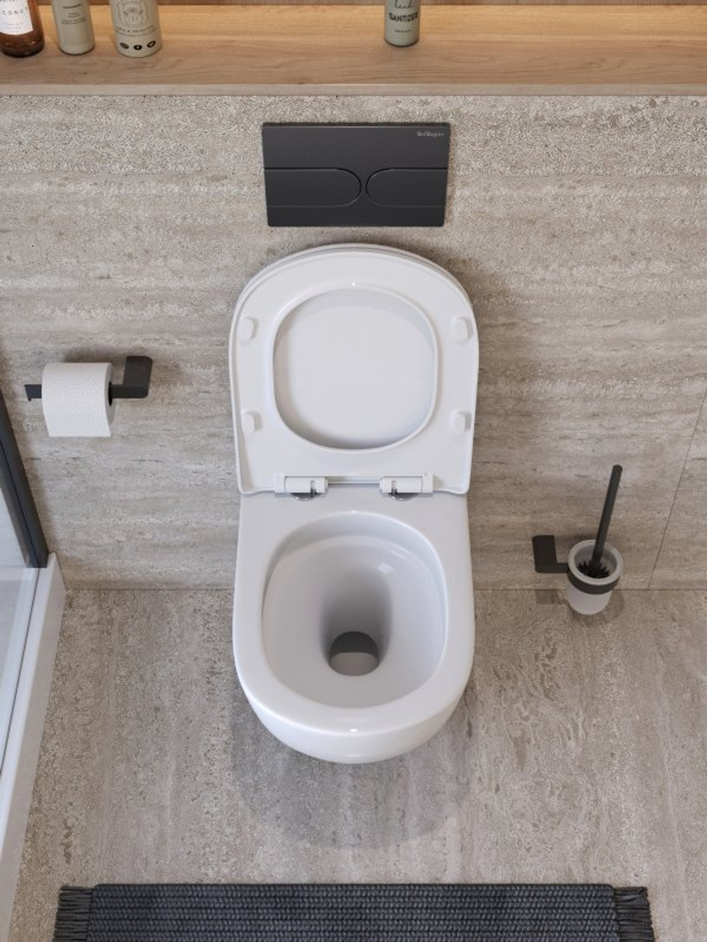 Унитаз подвесной безободковый с сиденьем микролифт BelBagno MARINO BB7026CH-TOR/SC